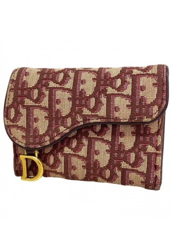 Handbags - Adior Cotton Mahogany Textured Monogram Canvas Clutch Wallet Lux Card Holder